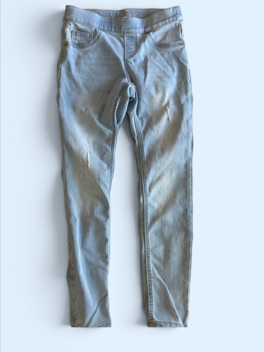Justice Light Blue Girls' Stretch Jeggings Size 10 EUC